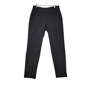 EILEEN FISHER Black Mid Rise Cropped Stretch Viscose Pull On Pants SIZE SMALL